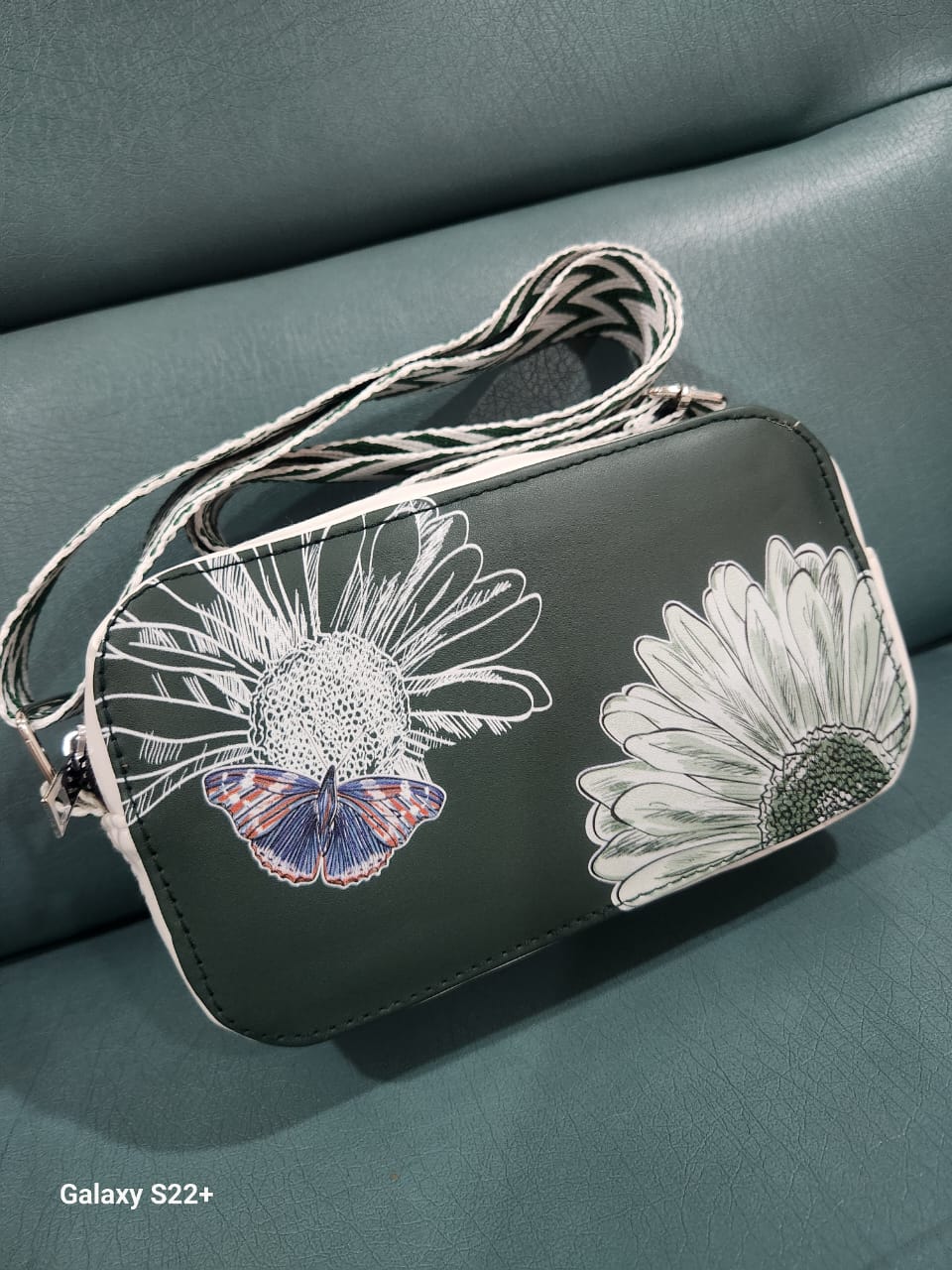 Trendy Women's Broad Belt Monogrammed Crossbody Sling Bag, Stylish Durable Vegan Leather Ladies Purse, Shoulder Bag for Girls, Fancy Party Handbag, Affordable Wedding Gift