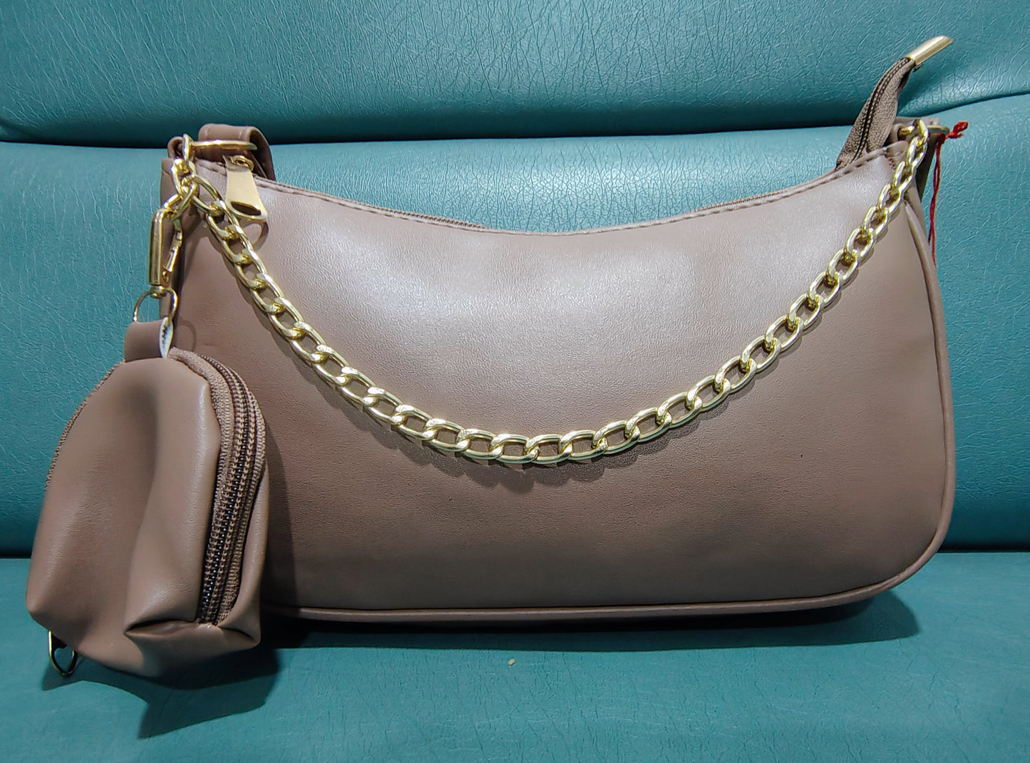 Versatile Synthetic Leather Belt Bag for Ladies Fashionable Crescent Snake Print Shoulder Bag for Women